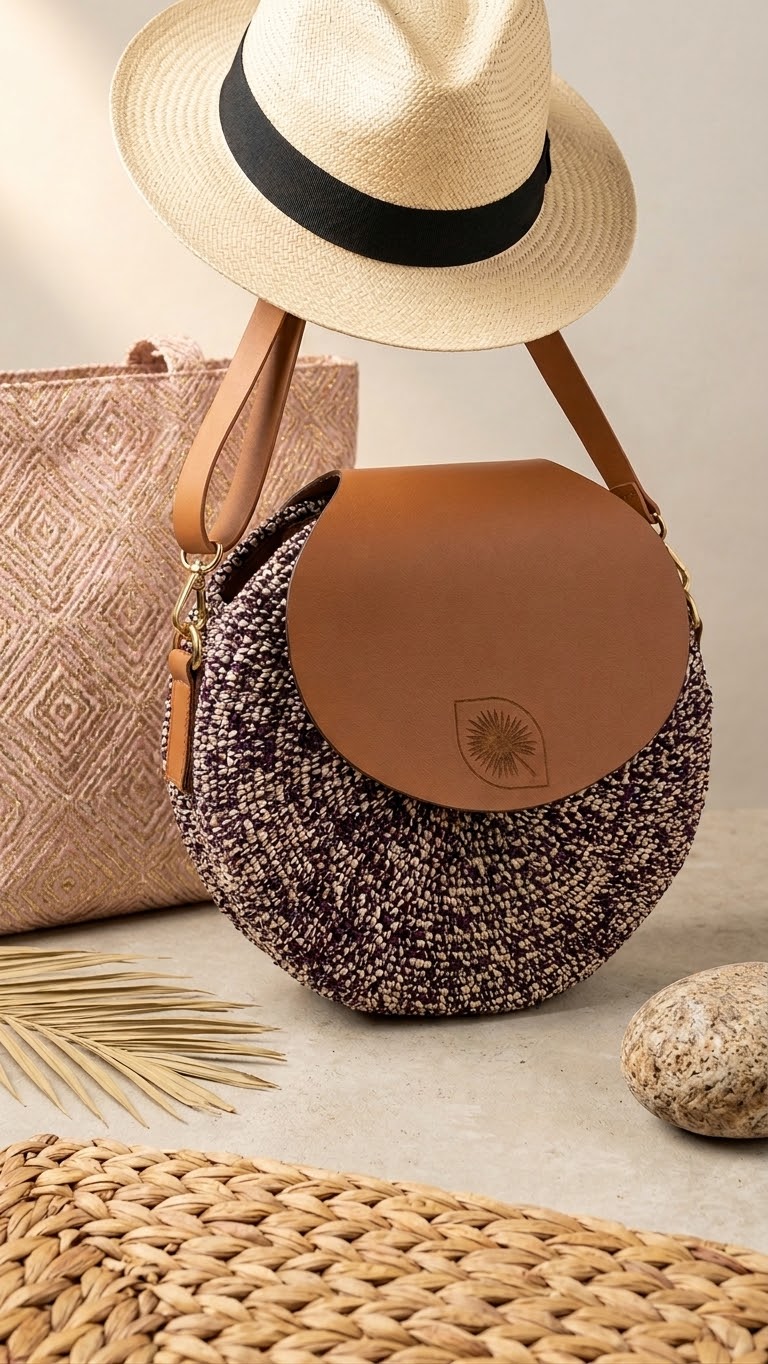 CARTERA PAJA TOQUILLA YOYO MORADA - SAMBORONDÓN