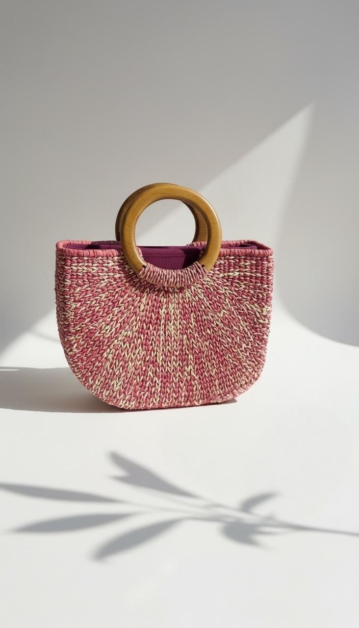 CARTERA MEDIALUNA ROSADA