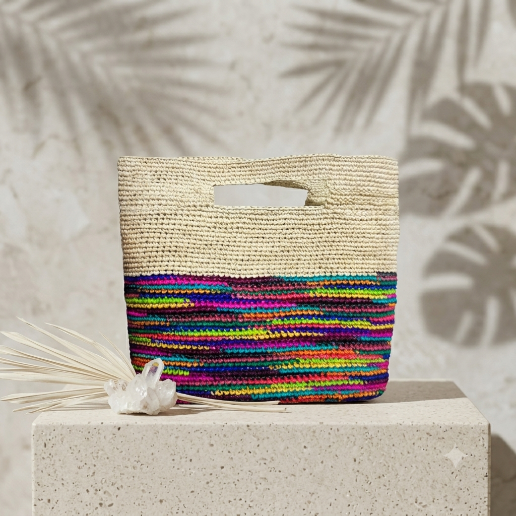 CARTERA DE PAJA TOQUILLA AGARRADERA DE PAJA NARANJA