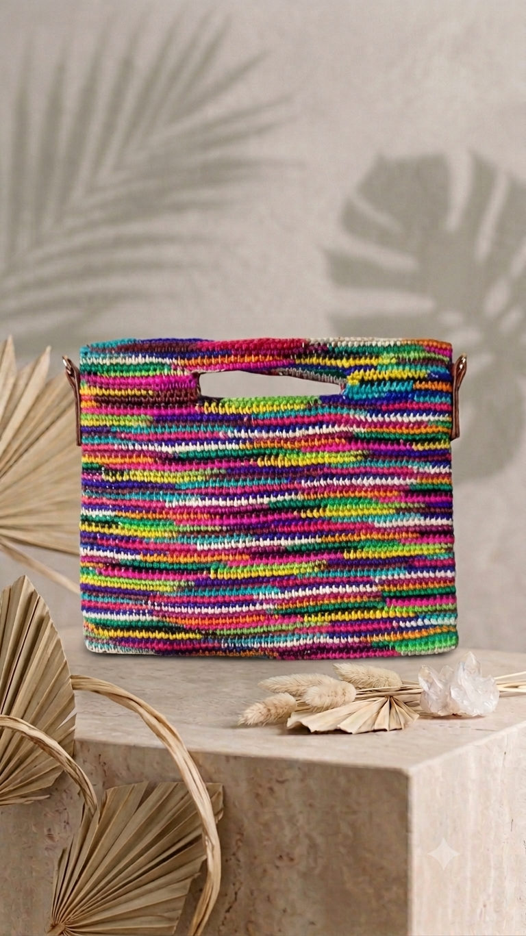 CLUTCH DE PAJA TOQUILLA MULTICOLOR