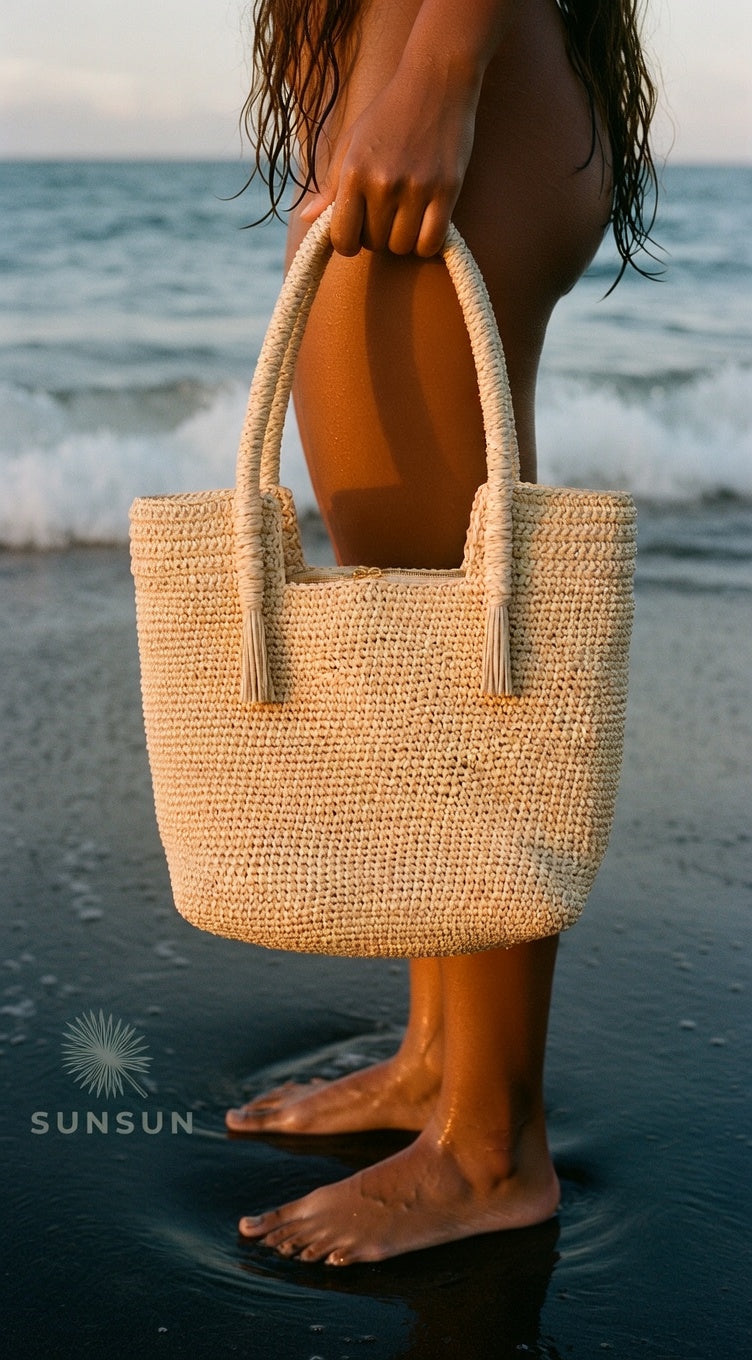 BOLSO DE PAJA TOQUILLA REINA TEJIDA A CROCHET
