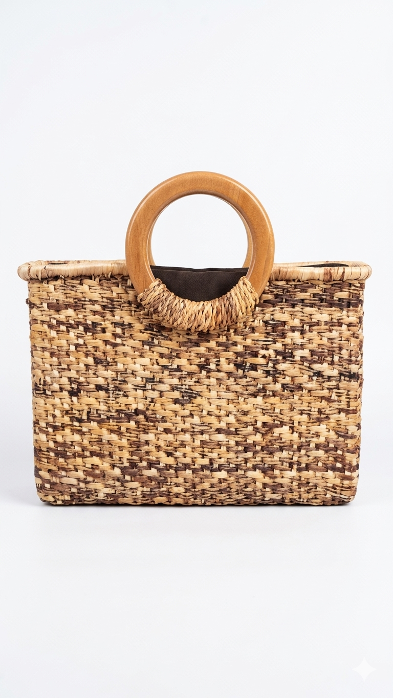 CARTERA GRANDE DE MANO ELABORADA CON PAJA ZAPAN SANTA ELENA