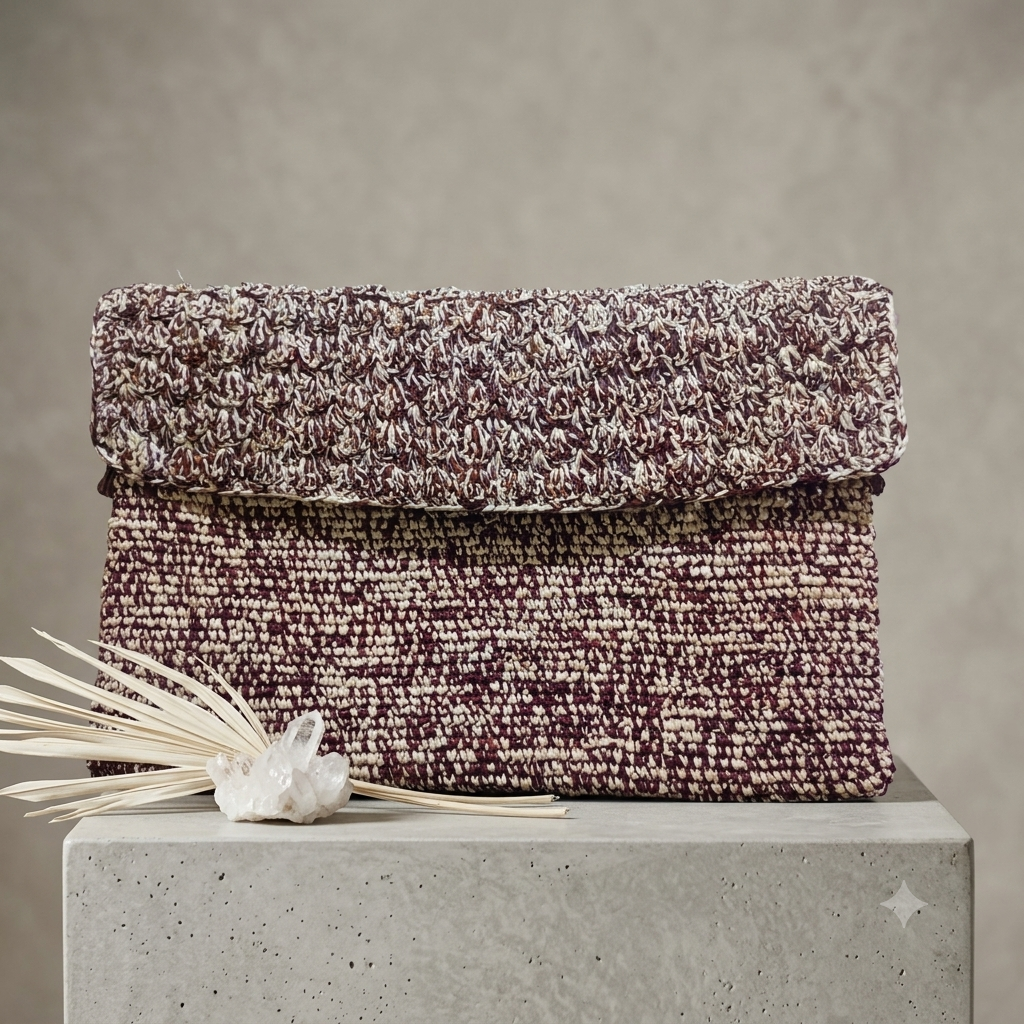 CLUTCH DE PAJA TOQUILLA CAFÉ