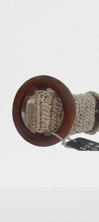 CINTURÓN DE PAJA TOQUILLA TEJIDO A CROCHET - SALINAS