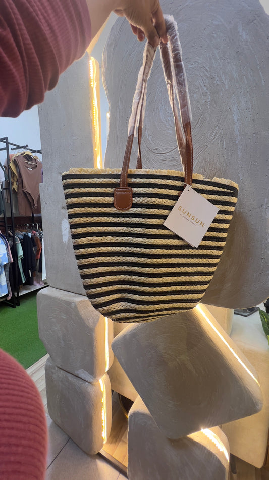 SINTÉTICA BOLSO BEIGE NEGRO