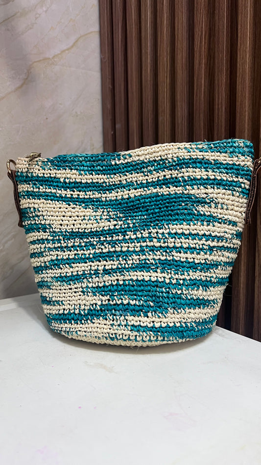 BARRIL PEQUEÑO DE PAJA TOQUILLA A CROCHET