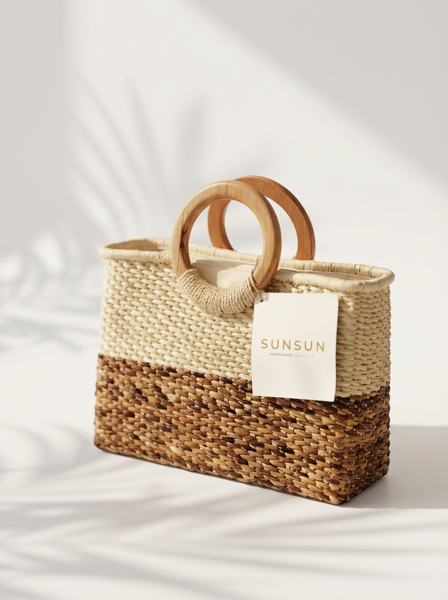 CARTERA GRANDE DE MANO ELABORADA CON PAJA TOQUILLA Y ZAPAN - MANTA TIENDA MONA CLOTHES