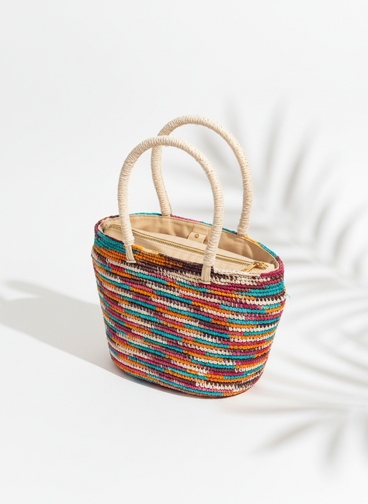 CARTERA CROCHET AGARRADERA DE PAJA TOQUILLA