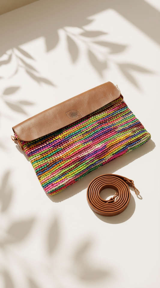 CLUTCH DE PAJA TOQUILLA MULTICOLOR - TIENDA  ECUAANDINO