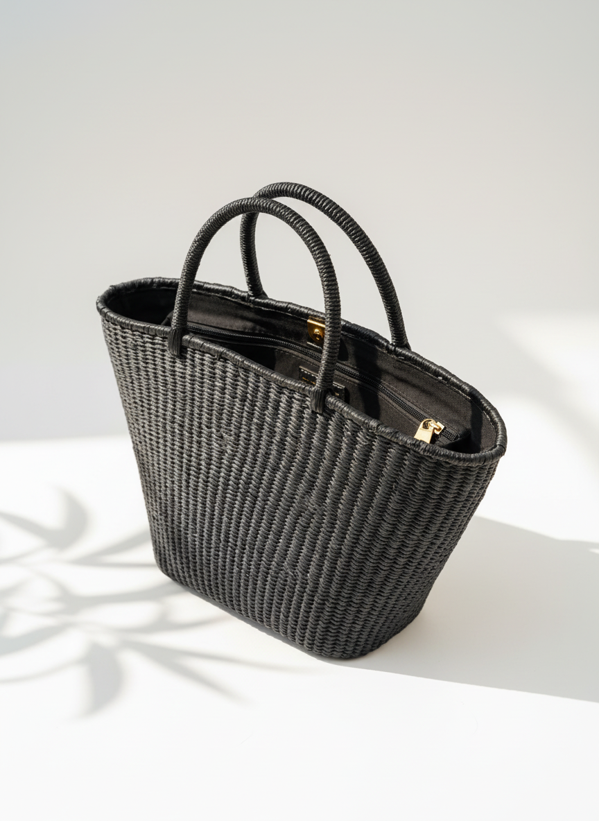 ADQUISICIÓN PROMO CARTERA MERLINA PAJA TOQUILLA NEGRA GRANDE