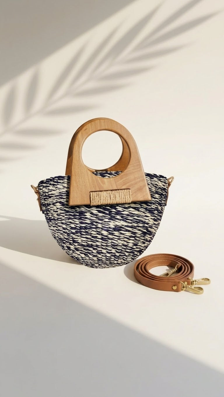 CARTERA LUCY NEGRA AGARRADERA MADERA