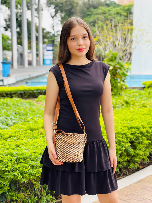 BARRIL PEQUEÑO PAJA TOQUILLA NATURAL Y ZAPAN