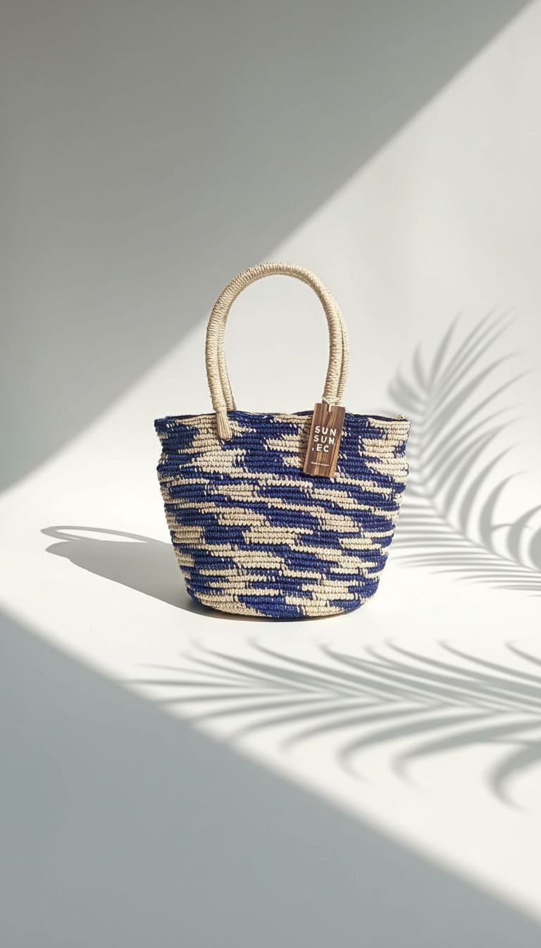 CARTERA CROCHET AGARRADERA PAJA TOQUILLA AZUL - TIENDA GUAYALMA