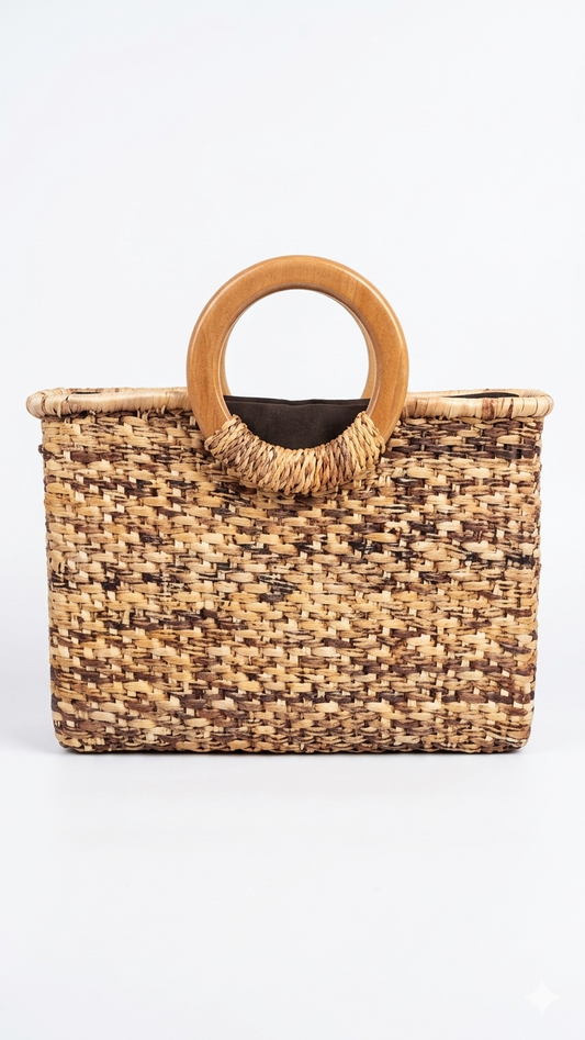 CARTERA GRANDE DE MANO ELABORADA CON PAJA ZAPAN SANTA ELENA
