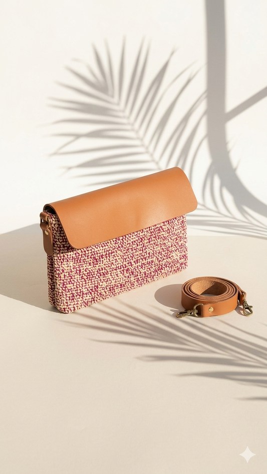 CLUTCH DE PAJA TOQUILLA ROJA